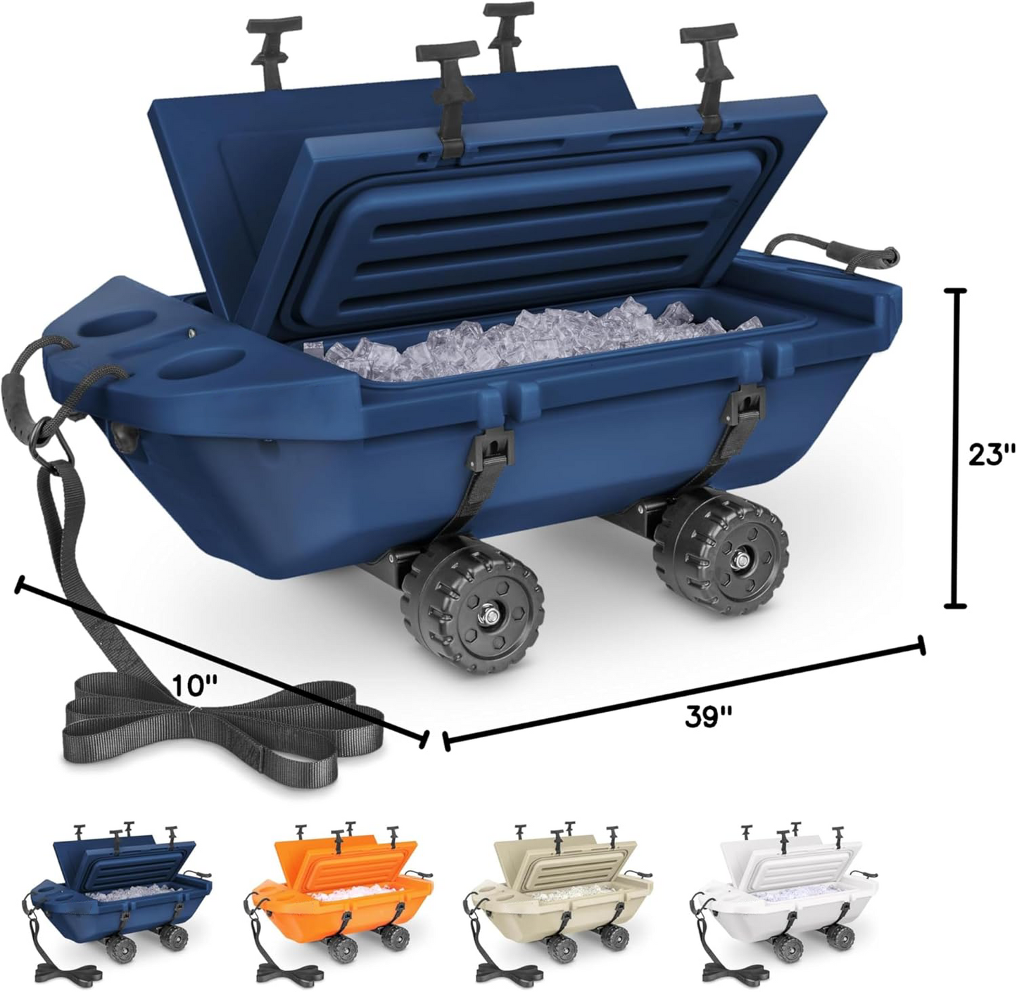 Crawler Cooler with Wheels – 40 QT Amphibious Floating Cooler & Dry Storage Vessel