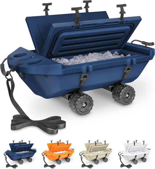 Crawler Cooler with Wheels – 40 QT Amphibious Floating Cooler & Dry Storage Vessel