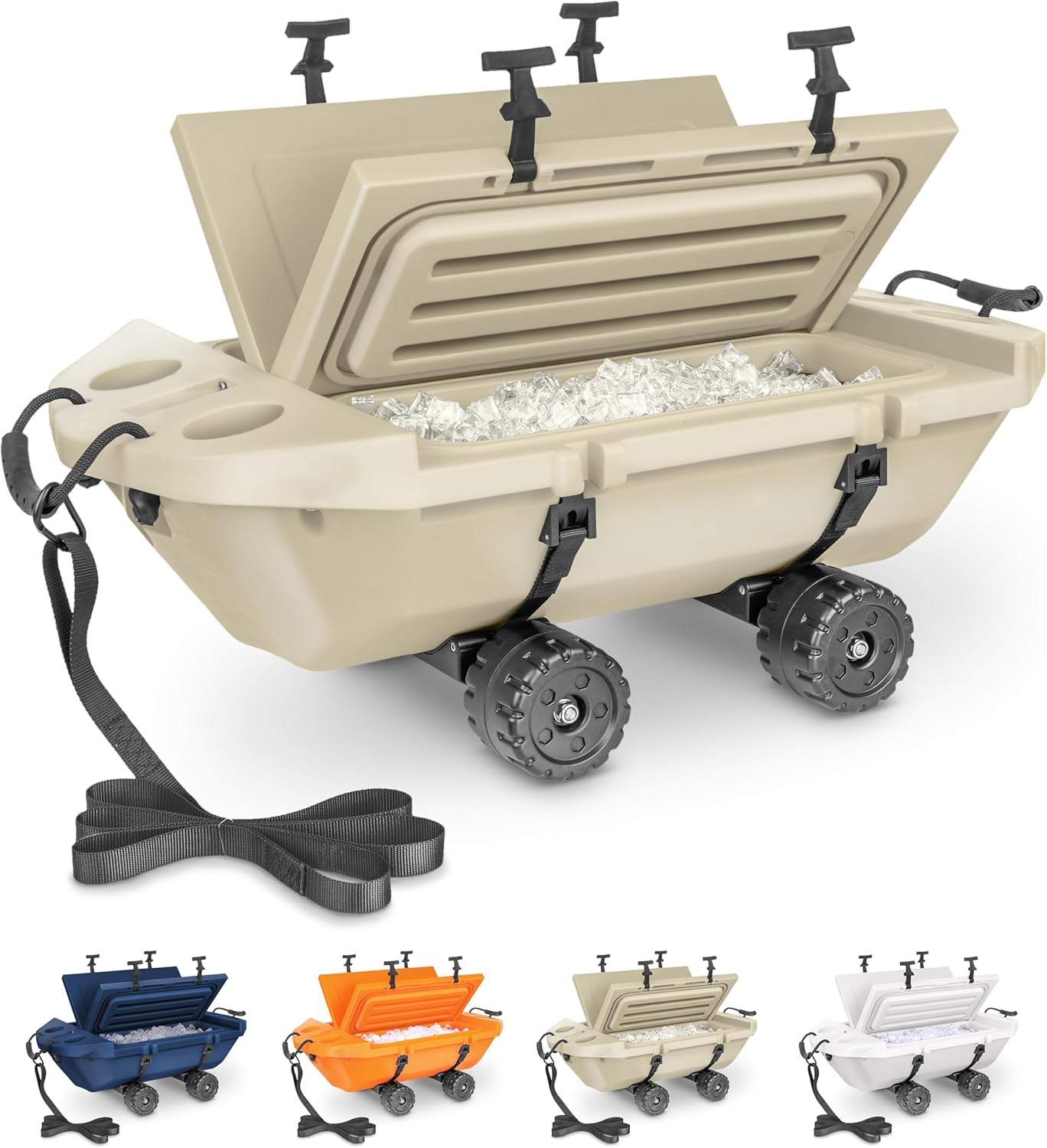 Crawler Cooler with Wheels – 40 QT Amphibious Floating Cooler & Dry Storage Vessel